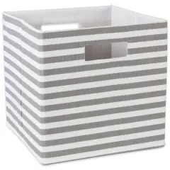 DII&reg; Square Gray Pinstripe Polyester Cube