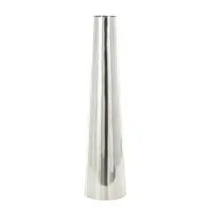 Silver Stainless Steel Metal Minimalistic Tall Floor Cone Vase