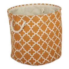 DII&reg; Large Round Polyester Lattice Bin Pumpkin Spice