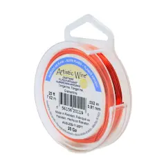 Artistic Wire&reg; 20 Gauge Silver Plated Tarnish Resistant Colored Copper Craft Wire, 25ft. Tangerine