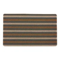 Brown Bangal Stripe Tufted Loop Textilene Mat