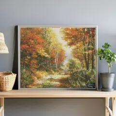Diamond Dotz&reg; Intermediate Level Thomas Kinkade A Walk Down Autumn Lane Diamond Painting Kit