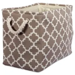 DII&reg; Medium Rectangle Polyester Lattice Bin Brown