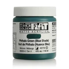 Golden&reg; SoFlat Matte Acrylic Paint, 4oz. Phthalo Green (Blue Shade)