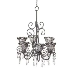 12.75" Midnight Blooms Candle Chandelier