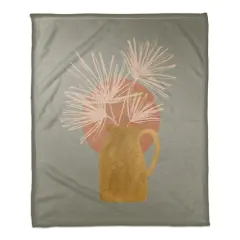 Sunkist Vase Coral Fleece Throw Blanket