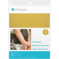 Silhouette&reg; Temporary Tattoo Paper, 8.5" x 11" Gold