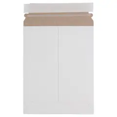 JAM Paper 7" x 9" White Flat Photo Mailer Peel & Seal Closure Envelopes, 6ct.