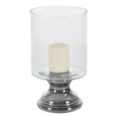 14" Clear Glass Traditional Candle Holder
