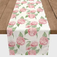 Pink Hydrangea Pattern 16" x 90" Cotton Twill Runner