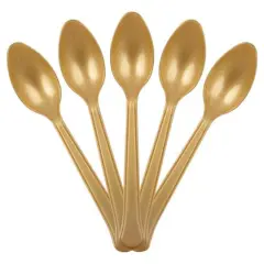JAM Paper Premium Disposable Plastic Spoons, 48ct. Gold