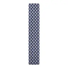 Sailboats Indoor/Outdoor Table Runner White on Navy
