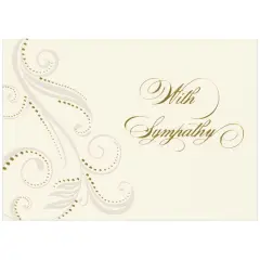 JAM Paper 5.625" x 7.875" With Sympathy Damask Cards & Envelopes, 25ct.