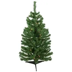 3ft. Pre-Lit Green Niagara Pine Artificial Christmas Tree, Clear Lights