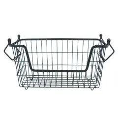 DII&reg; 13" Small Rectangle Metal Basket Black