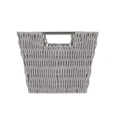 Simplify Medium Gray Rattan Storage Basket