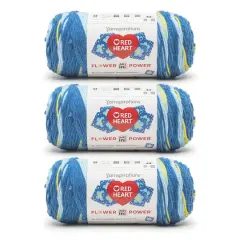 3 Pack Red Heart&reg; All In One Flower Power&trade; Yarn Bluebell