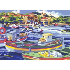 Royal Langnickel&reg; Mediterranean Fishing Boats Painting by Numbers Kit