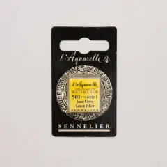 Sennelier French Artists' Watercolor Paint, Half Pan 501 Lemon Yellow