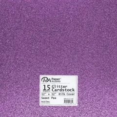 PA Paper&trade; Accents Glitter 12" x 12" Cardstock, 15 Sheets Sweet Pea