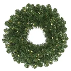 20" Pre-Lit Oregon Fir Artificial Christmas Wreath, Warm White LED Wide Angle Lights