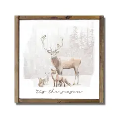 Tis the Season 9.5" x 9.5" Framed Wood Plaque