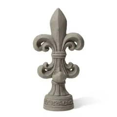 Glitzhome&reg; 21" Gray Standing Fleur De Lis Garden Statue