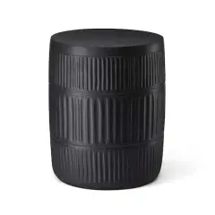 Glitzhome&reg; 18.5" Multi-Functional Textured Garden Stool Black