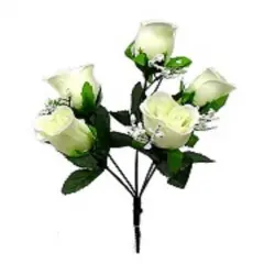 TF Publishing White Rose Bud Bush Stems, 14ct.