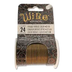 The Beadsmith&reg; Wire&trade; Elements 24 Gauge Tarnish-Resistant Wire Vintage Bronze