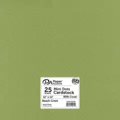 PA Paper&trade; Accents 12" x 12" 80lb. Mini Dot Cardstock, 25 Sheets Beach Grass
