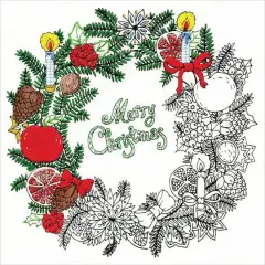 Design Works&trade; Zenbroidery&trade; Christmas Wreath Stamped Embroidery Kit