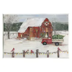 Stupell Industries Holiday Barn Winter Scene Wall Plaque Art