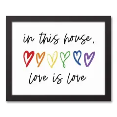 Love Is Love House Black Framed Canvas Wall Art