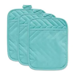 DII&reg; Quilted Potholders, 3ct. Aqua