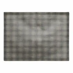 Dark Gray Plaid 18" x 14" Cotton Twill Placemat