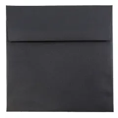 JAM Paper 5.5" x 5.5" Square Invitation Envelopes, 25ct. Black Linen