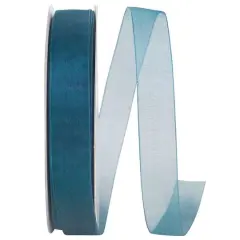 JAM Paper 7/8" x 100yd. Chiffon Mono Sheer Ribbon Teal