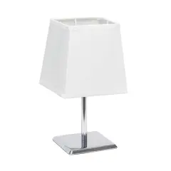 Simple Designs&trade; 9.5" Mini Chrome Table Lamp with Squared Empire Shade White