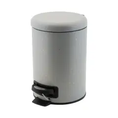 Elle D&eacute;cor Gray Speckled Design 3 Liter Step Bin with Lid Trash Can