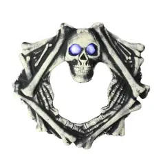 18.5'' Pre-Lit Skeleton Artificial Halloween Wreath