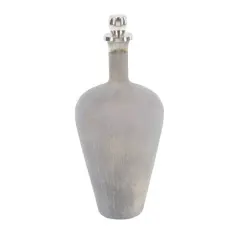28" Silver Glass Modern Decorative Bottle