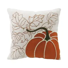 16" Pumpkin & Leaves Throw Pillow by Ashland&reg;