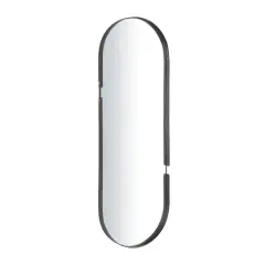CosmoLiving by Cosmopolitan Black Metal Oval Wall Mirror 15" x 2" x 43"