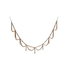 Hello Honey&reg; 6ft. Brown Paulownia Wood Bead Swag Garland