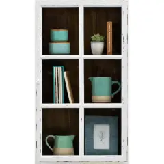 Hello Honey&reg; 3ft. Antique White Wood Wall Cabinet with 3 Shelves
