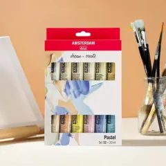 Amsterdam Pastel Acrylic 20 Color Paint Set, 20mL