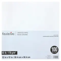 White 12" x 12" Cardstock Paper by Recollections&trade;, 100 Sheets