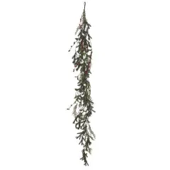 Hello Honey&reg; 6ft. Green Faux Pine & Mistletoe Garland with Red Berries