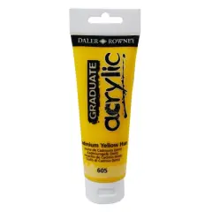 Daler-Rowney&reg; Graduate Acrylic Paint, 120mL 605 Cadmium Yellow Hue